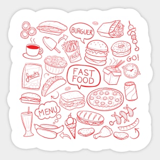 fast food tee Sticker